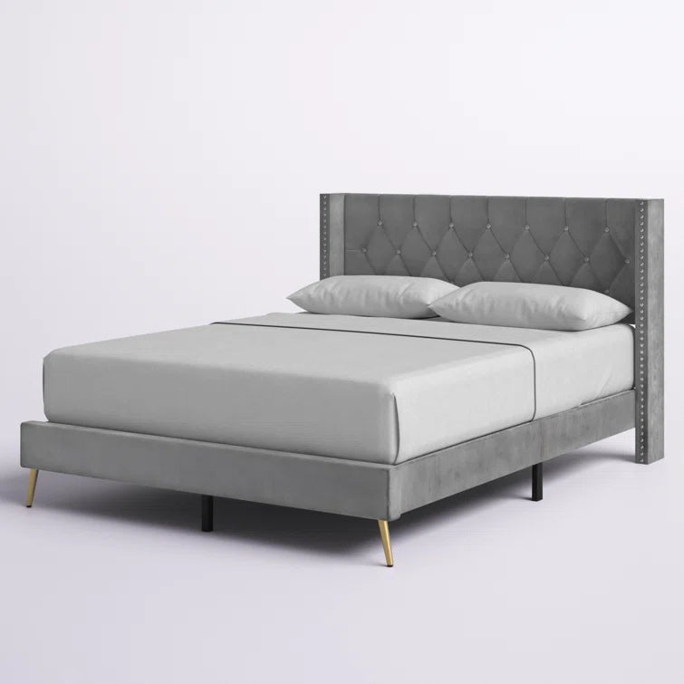 Petersfield Upholstered Wingback Bed