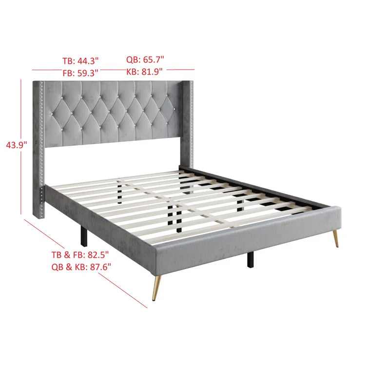 Petersfield Upholstered Wingback Bed