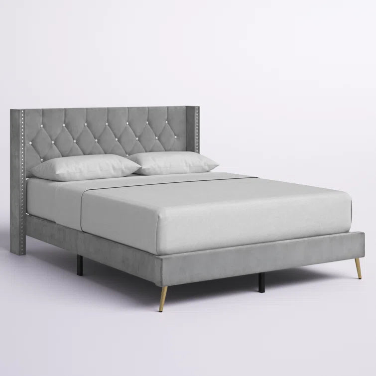 Petersfield Upholstered Wingback Bed