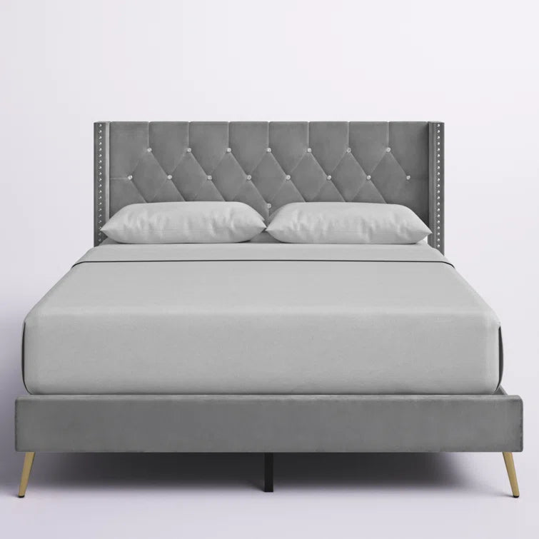 Petersfield Upholstered Wingback Bed