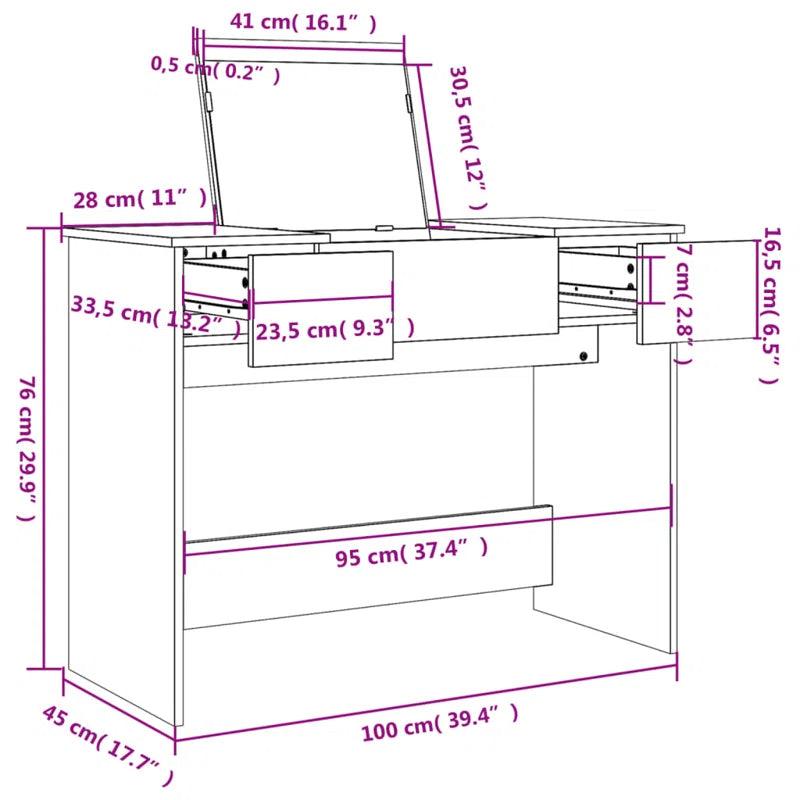 Ethan Dressing Table with Mirror - Ouch Cart 