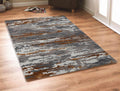 Orange Wool & Viscose Abstract 4x6 Feet  Hand-Tufted Carpet - Rug