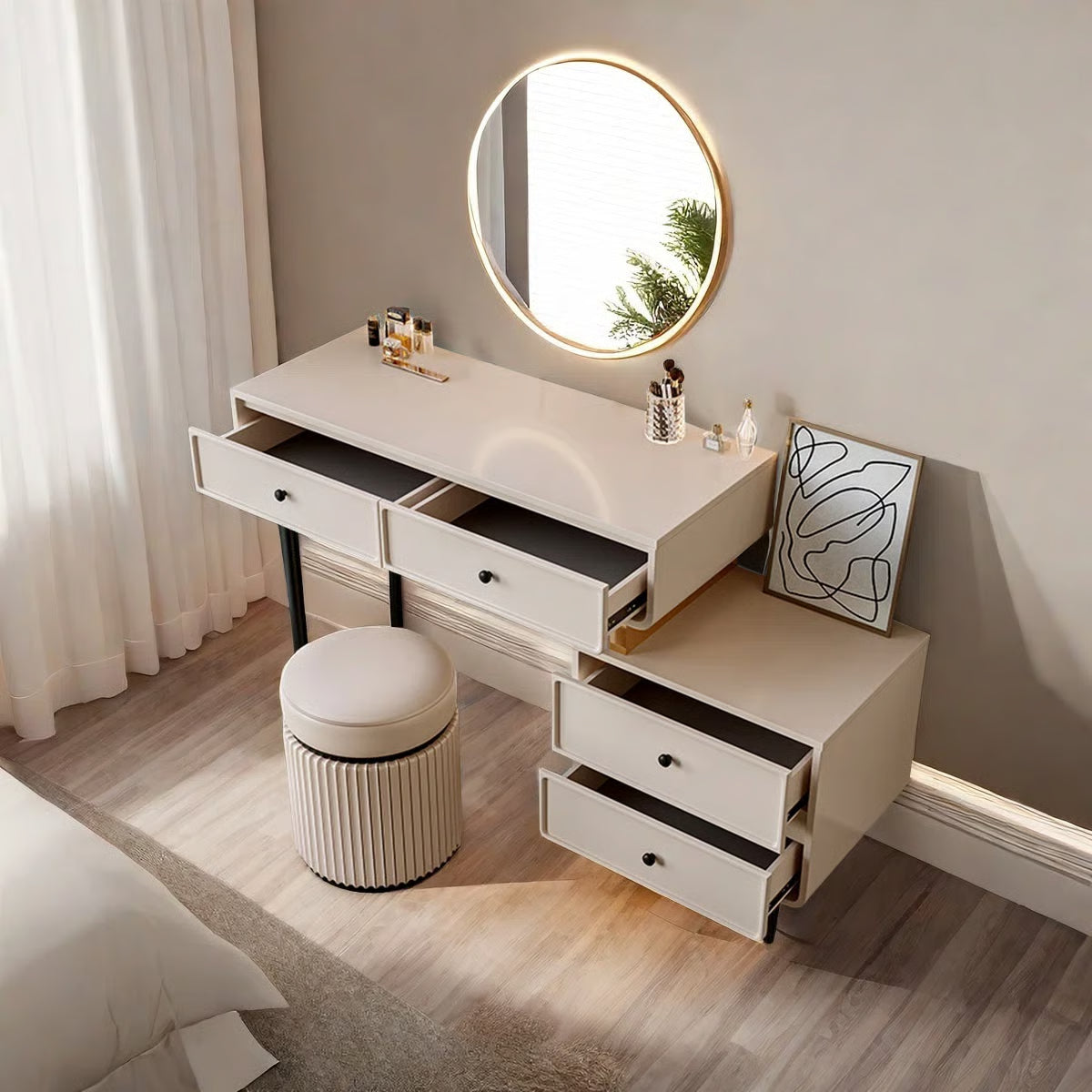 Luxury Pheba Vanity Desk – Compact & Functional Storage-OUCH CART |Dressing table

