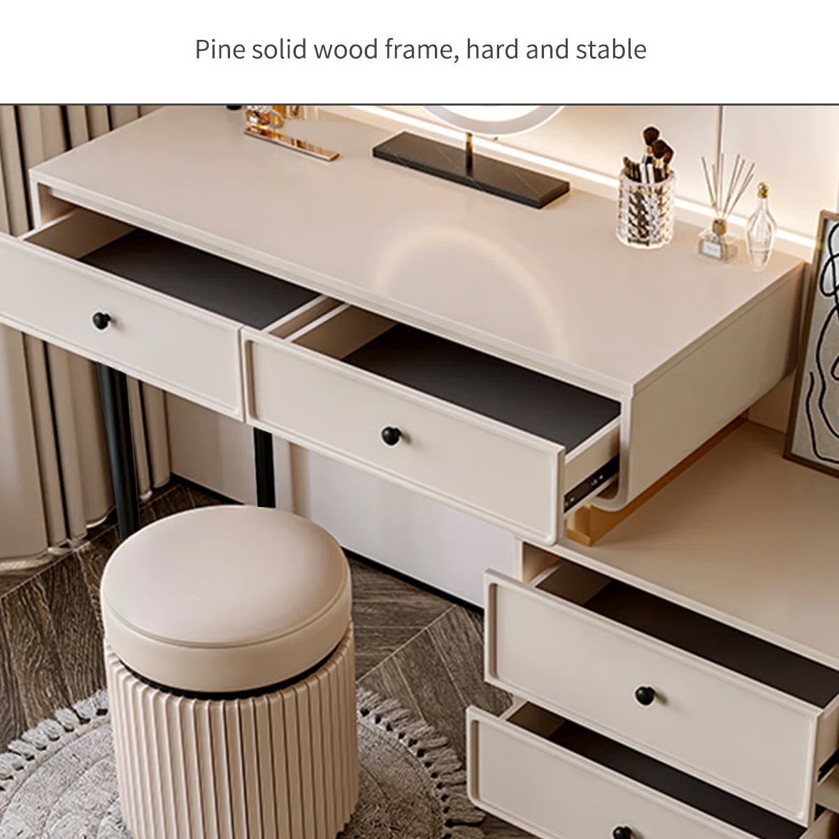 Luxury Pheba Vanity Desk – Compact & Functional Storage-OUCH CART |Dressing table