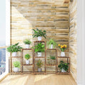 11-Shelf Eucalyptus Wood Multi-Tiered Plant Stand