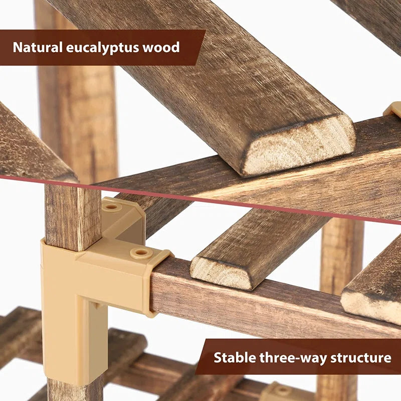 11-Shelf Eucalyptus Wood Multi-Tiered Plant Stand