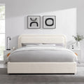 Plush Sherpa Upholstered Low-Profile Platform Bed