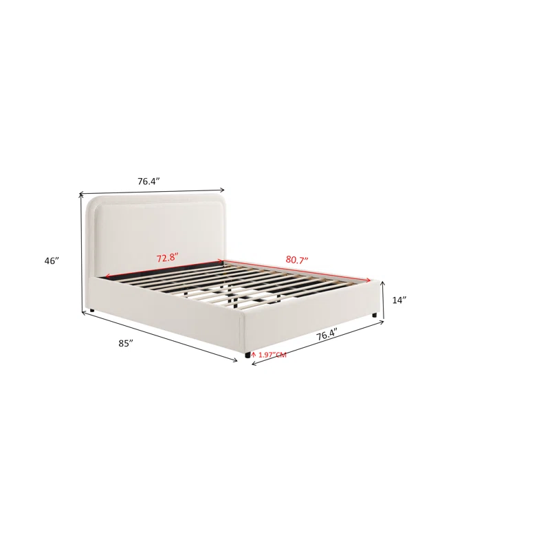 Plush Sherpa Upholstered Low-Profile Platform Bed