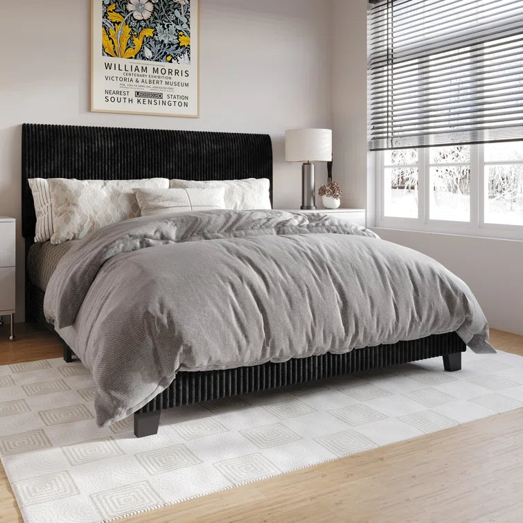 Pravesh Corduroy Upholstered Bed