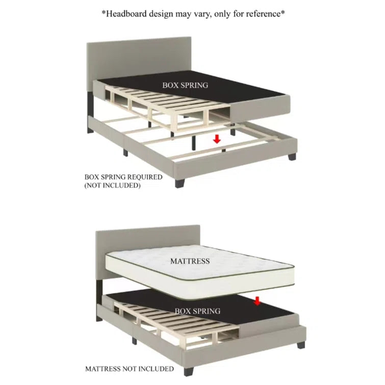 Pravesh Corduroy Upholstered Bed