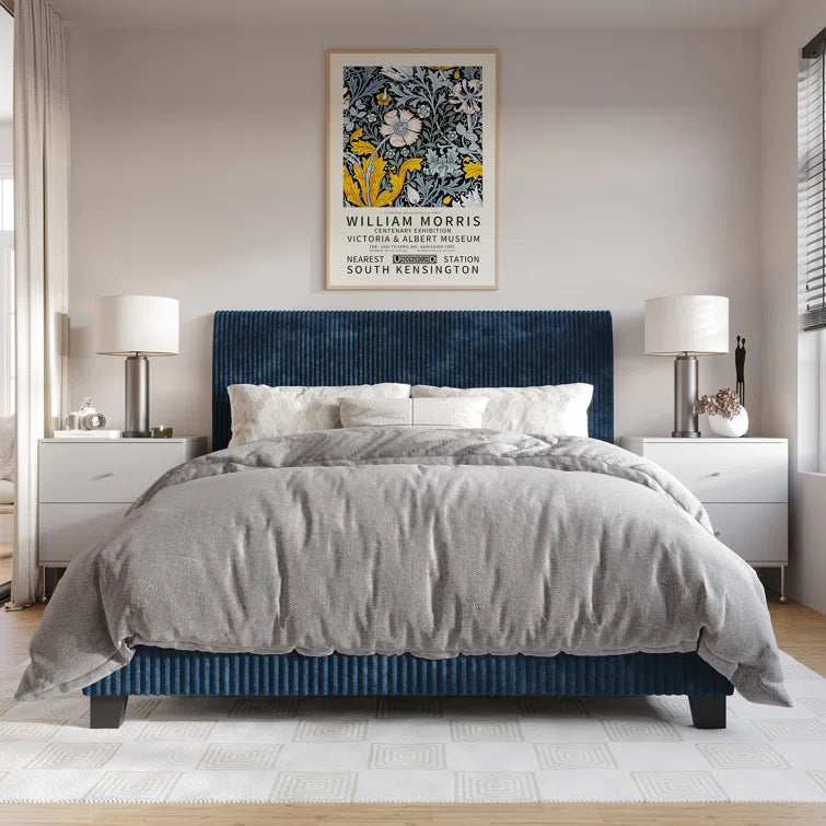 Pravesh Corduroy Upholstered Bed