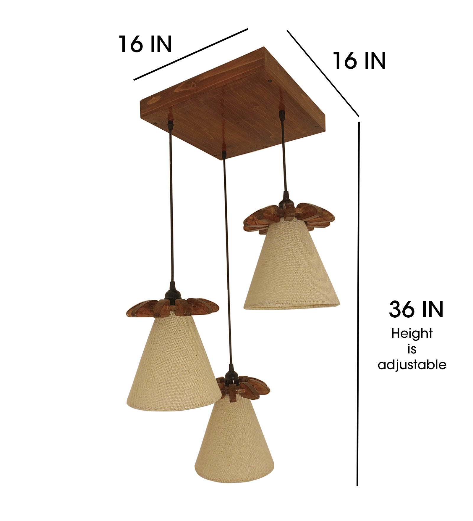 Propel Brown Wooden Cluster Hanging Lamp (BULB NOT INCLUDED)