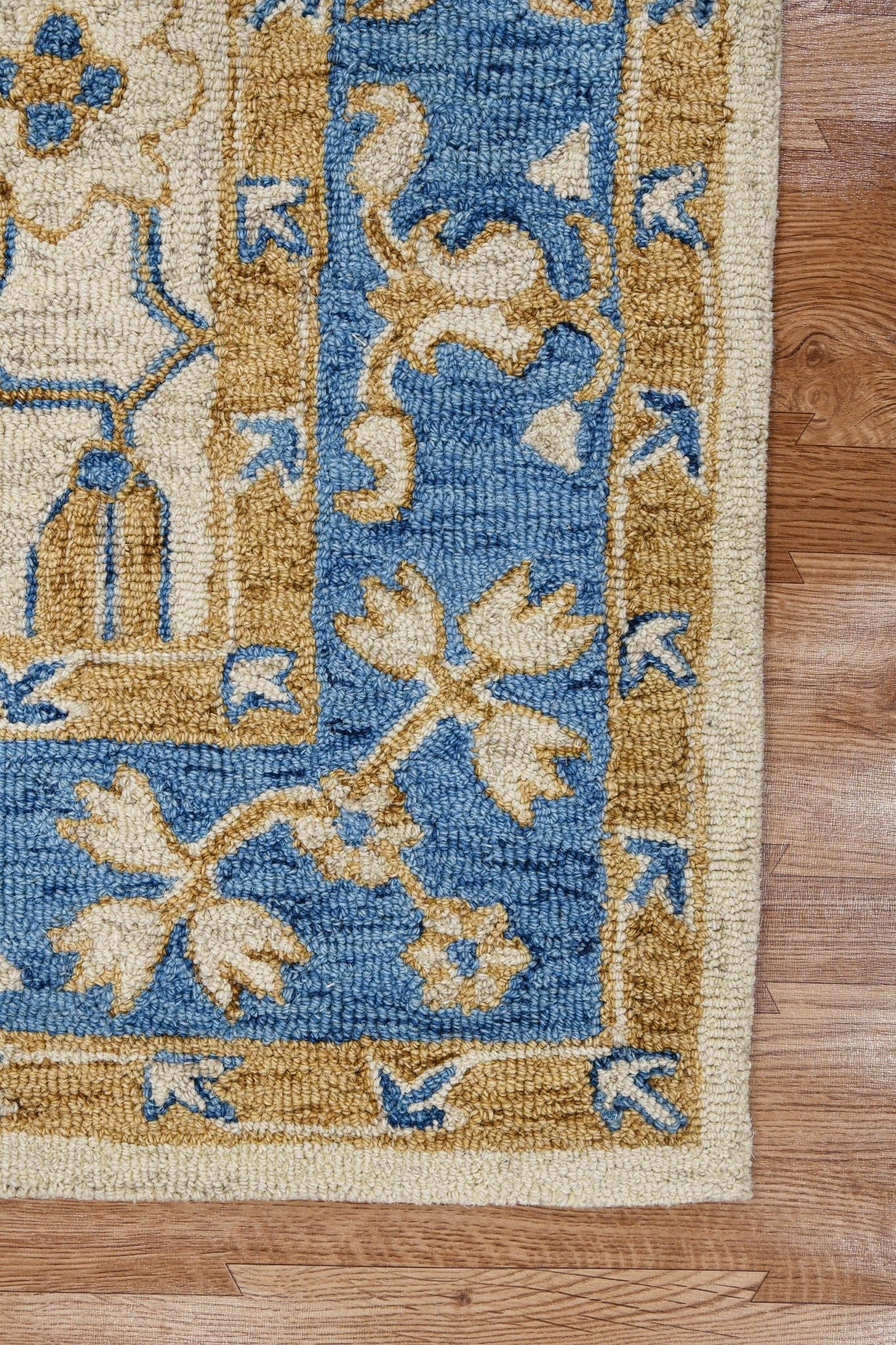Royal Blue Wool Romania 8X10 Feet Hand-Tufted Carpet - Rug