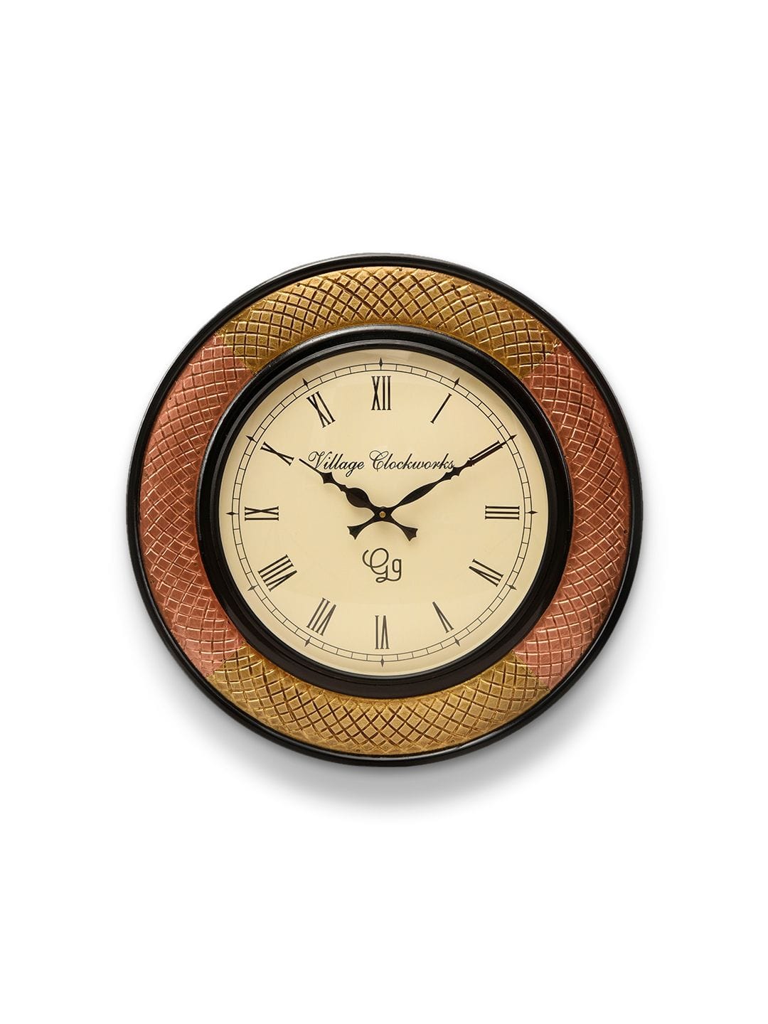Round Polish with Metal Brass 18 Inches Wall Clock