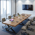 Rectangular solid wood conference table, administrative discussion table