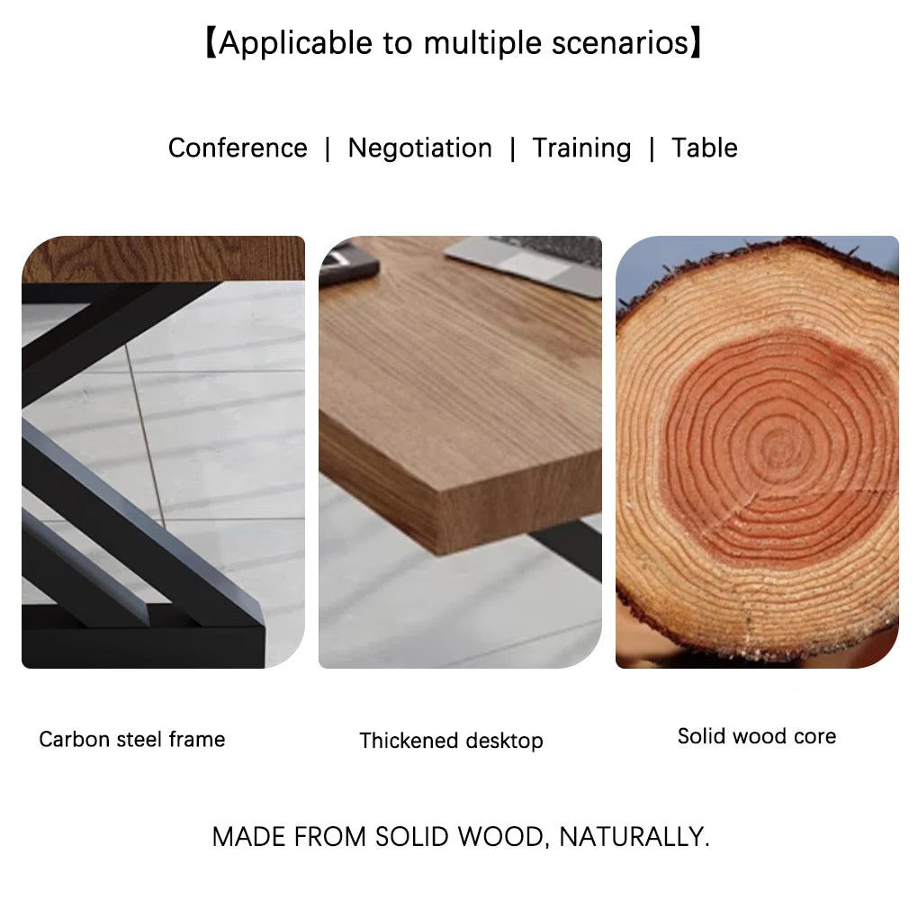 Rectangular solid wood conference table, administrative discussion table - OUCH CART