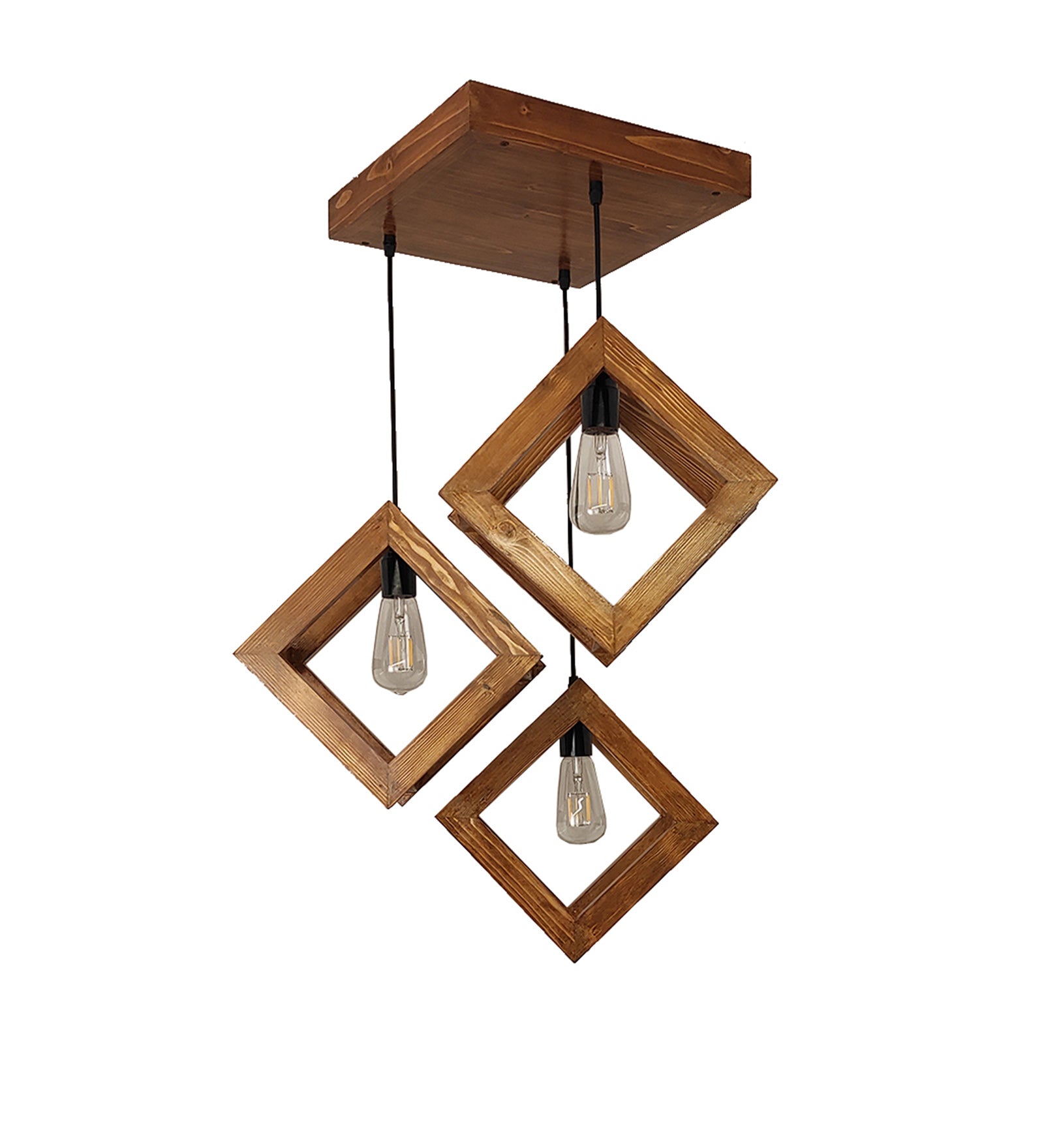 Rhombus Brown Cluster Hanging Lamp (BULB NOT INCLUDED)