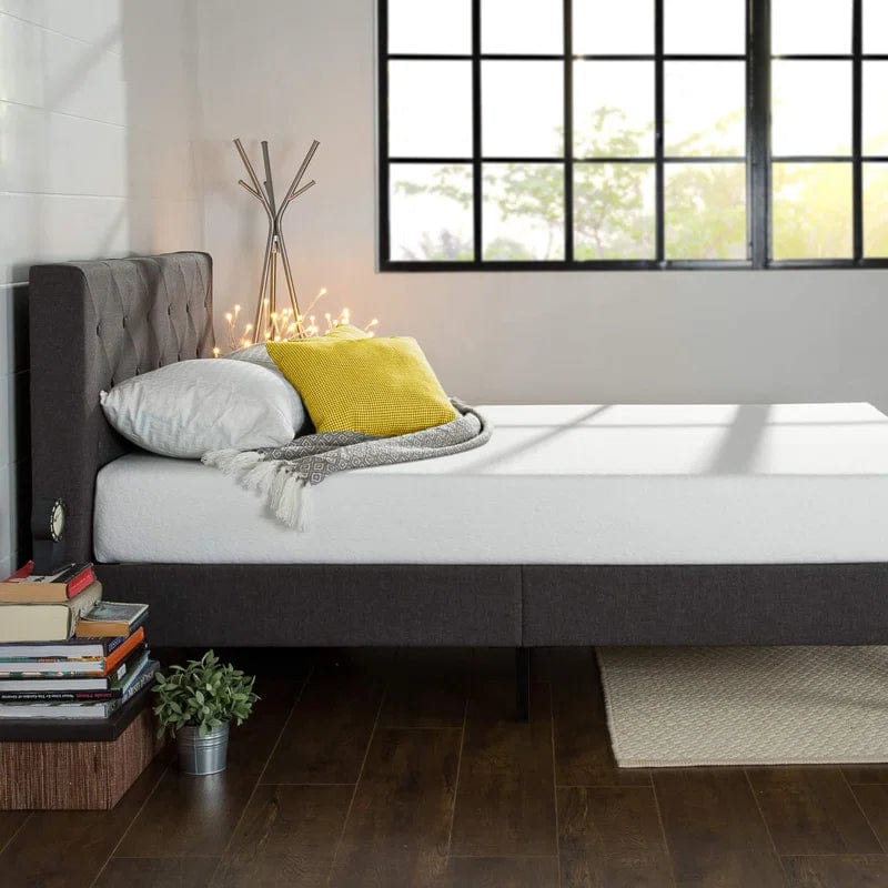 Ridley Button Detailed Headboard Upholstered Bed Frame