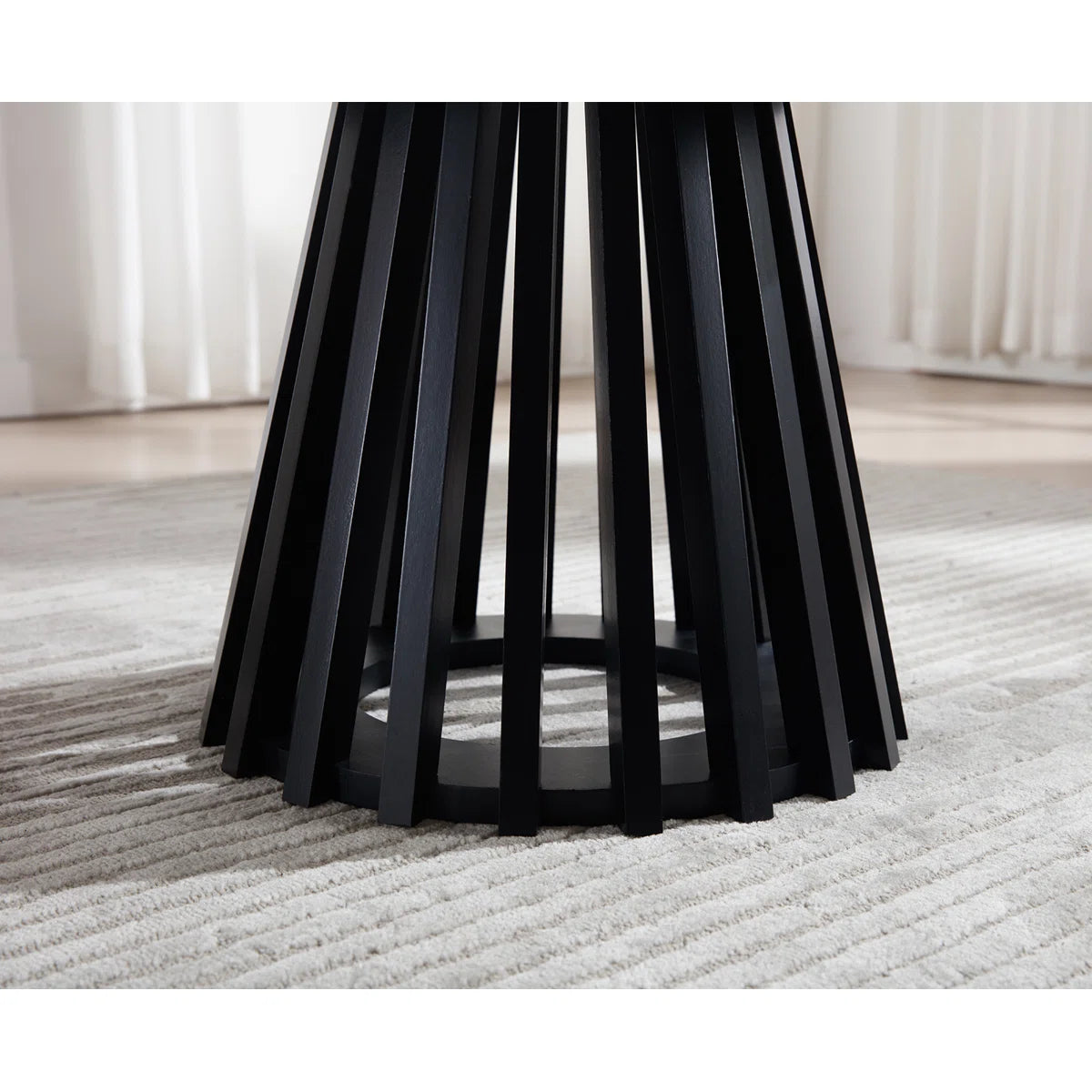 Rilma Solid Wood Base Single Coffee Table, Round Coffee Table for Living Room