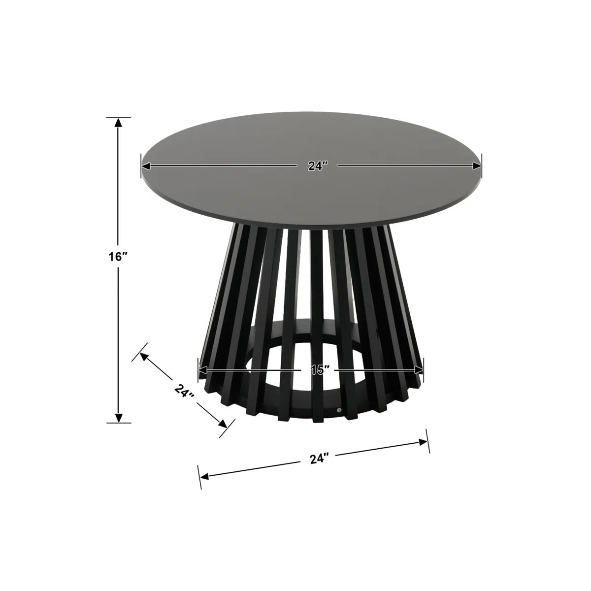 Rilma Solid Wood Base Single Coffee Table, Round Coffee Table for Living Room