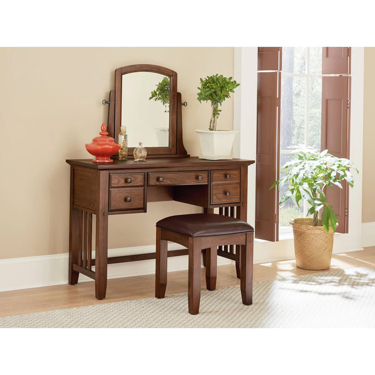 Romo Vanity Set – Luxury Makeup Table with Mirror and Storage for Bedroom-OUCH CART |Dressing table