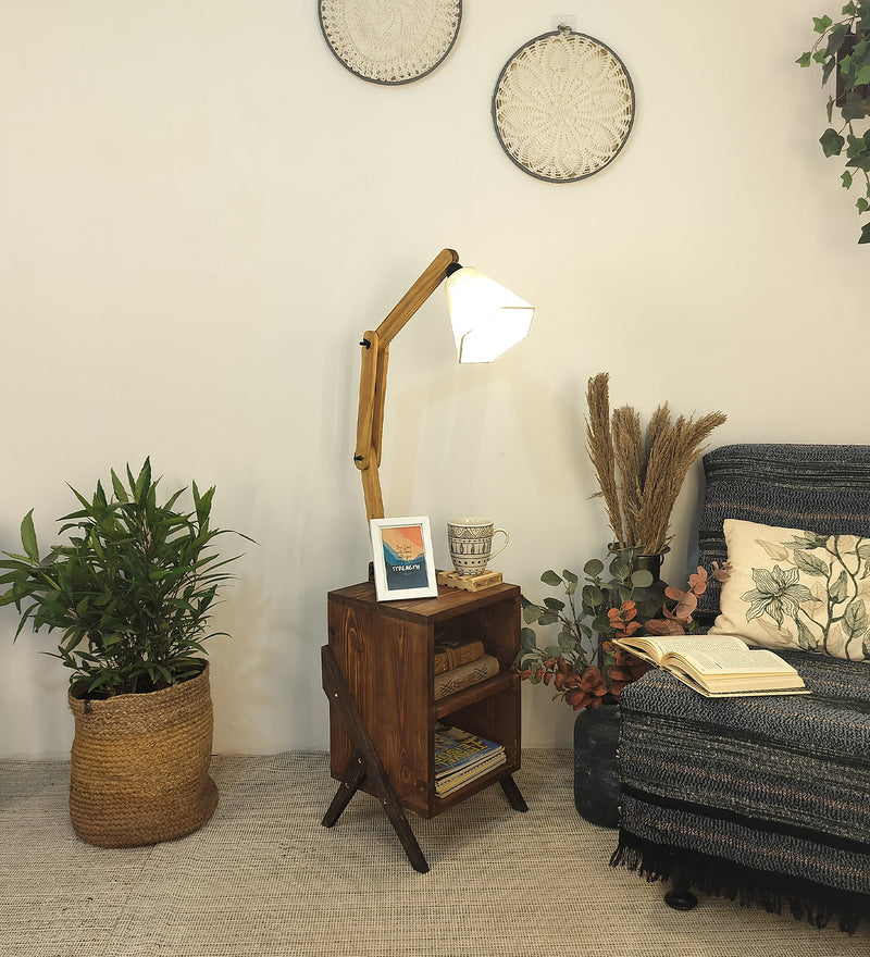 Ronan-Wooden-Floor-Lamp-1.jpg Ronan Wooden Floor Lamp with Brown Base and Jute Fabric Lampshade (BULB NOT INCLUDED) - Image 1