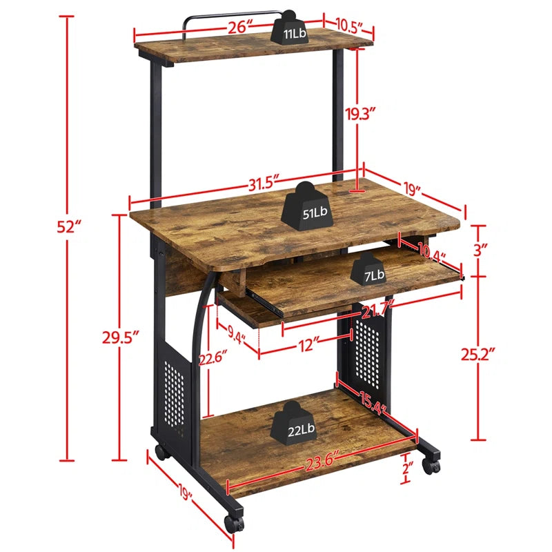 Multiple Layer Computer Desk