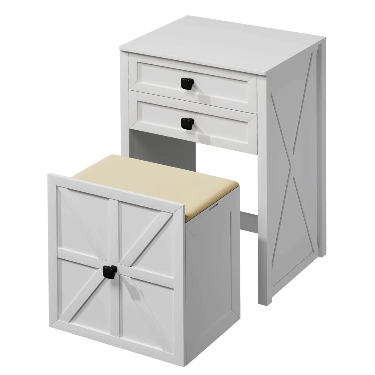 Rozelle Modern Vanity Table for Bedroom with Storage and Mirror