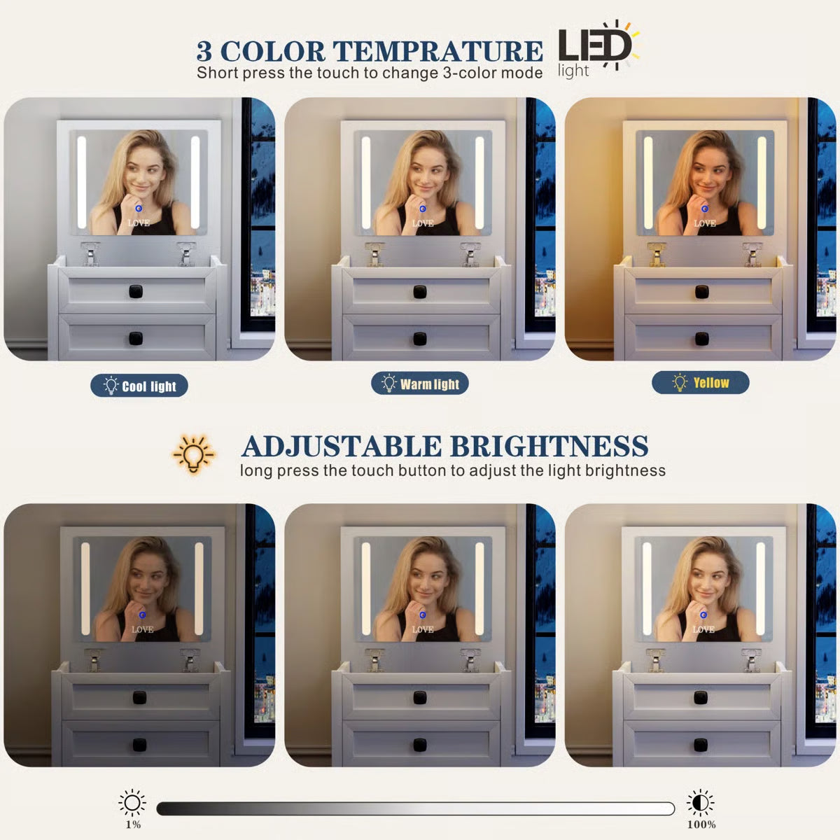 Rozelle Modern Vanity Table for Bedroom with Storage and Mirror