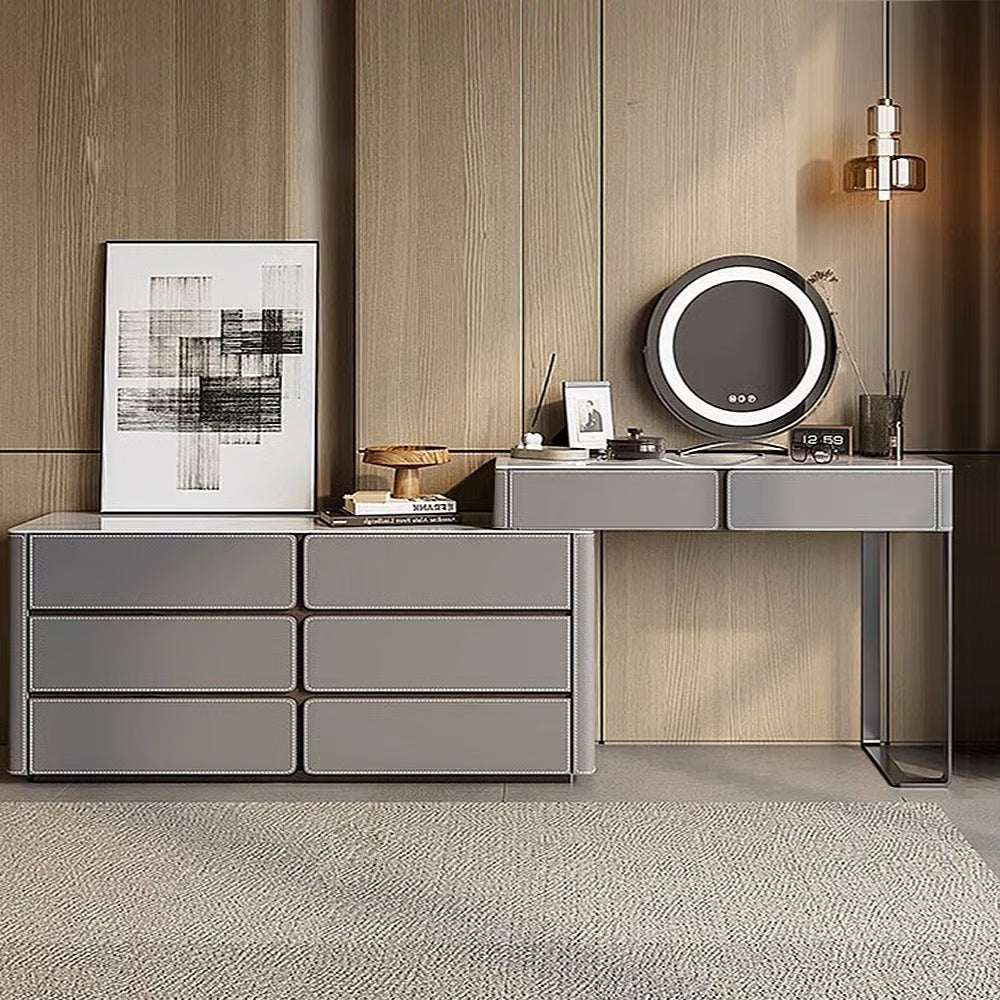 Rutilia Vanity – Modern Makeup Desk with LED Mirror, Storage Drawers & Elegant Design-OUCH CART |Dressing table