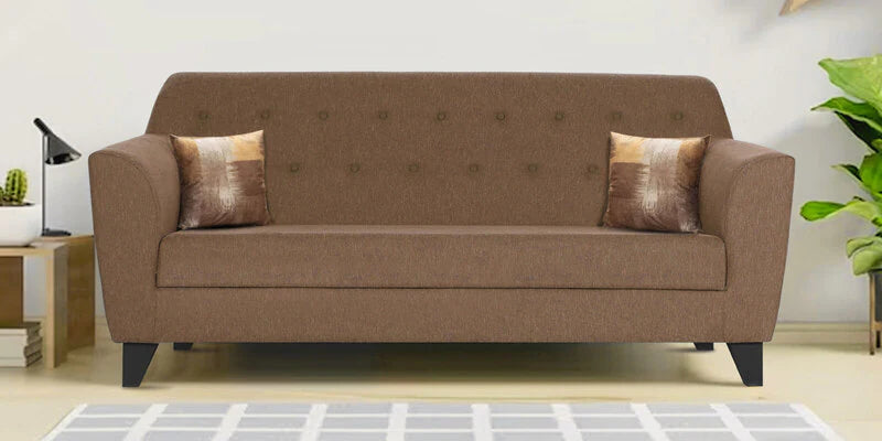 Fabric 3 Seater Sofa In Brown Colour