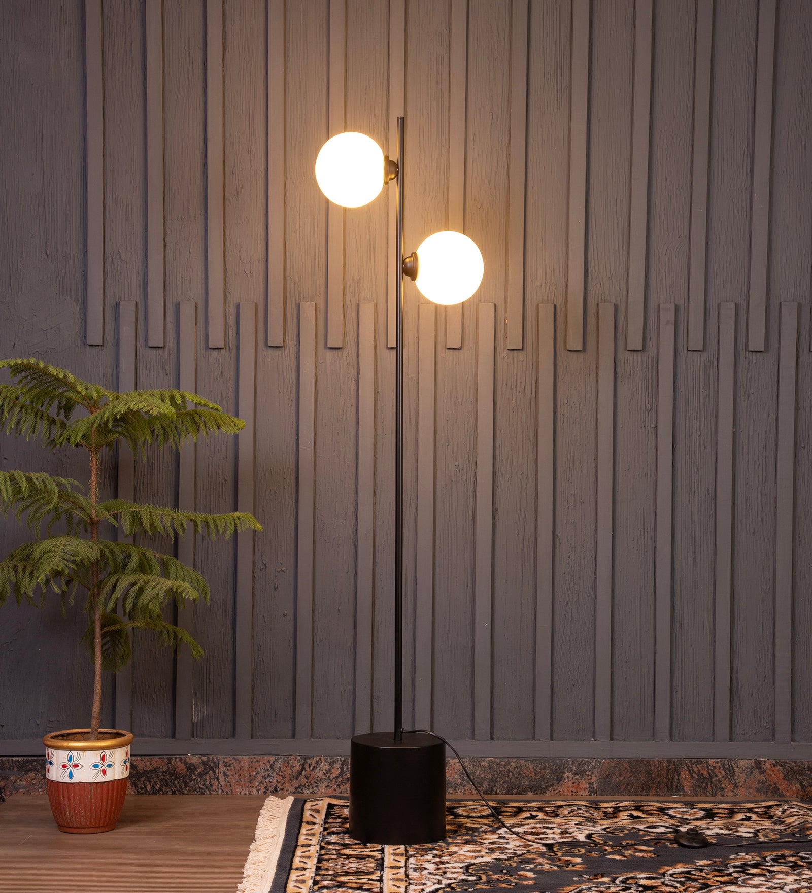 Eclipse 2 Glass Ball Floor Lamp By Shoppeefry