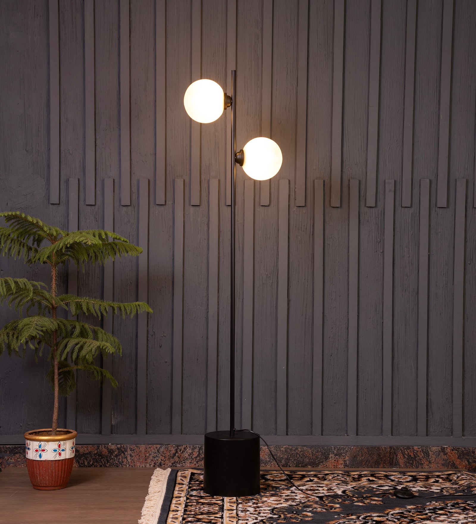 Eclipse 2 Glass Ball Floor Lamp By Shoppeefry