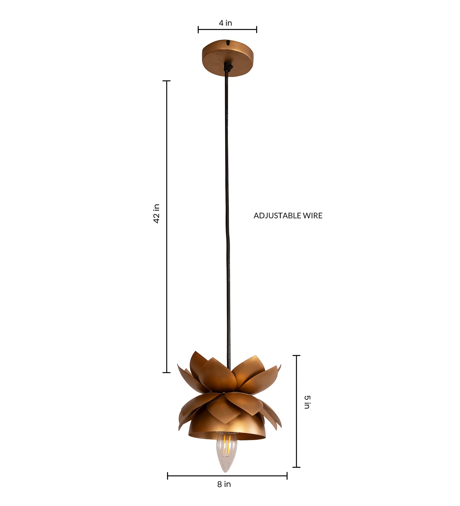 Lotus Pendant Gold Light By Shoppeefry