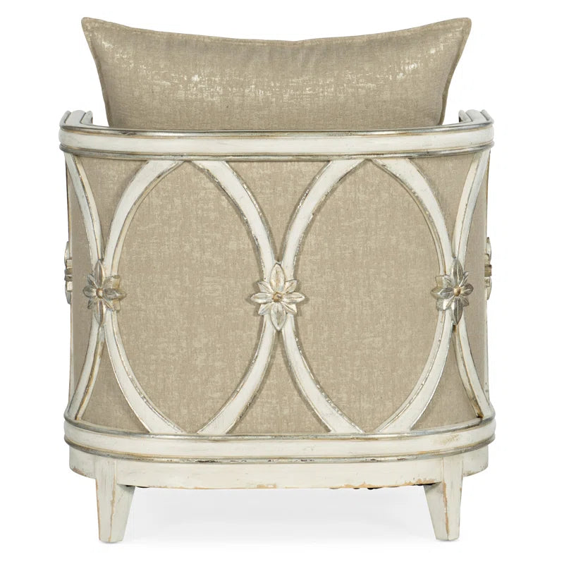 Sanctuary 2 Lounge Chair with Wood Frame & Glitter Pearl Fabric