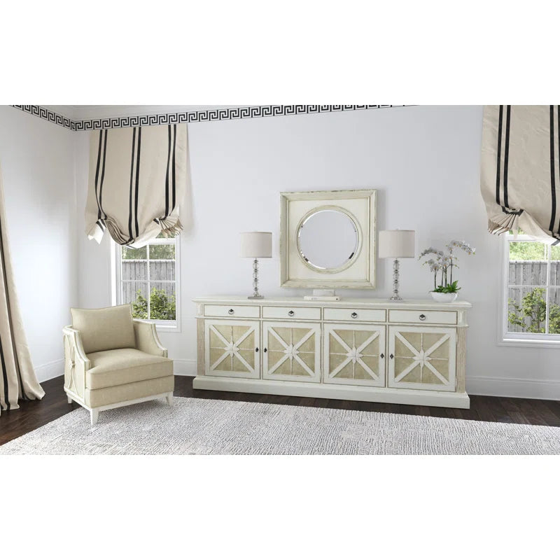 Sanctuary 2 Lounge Chair with Wood Frame & Glitter Pearl Fabric