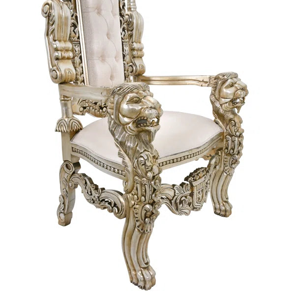 Hand-Carved Mahogany Royal Accent Chair with Gold Leaf Finish | Heritage Collection by Ouch Cart