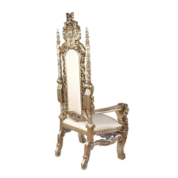 Hand-Carved Mahogany Royal Accent Chair with Gold Leaf Finish | Heritage Collection by Ouch Cart