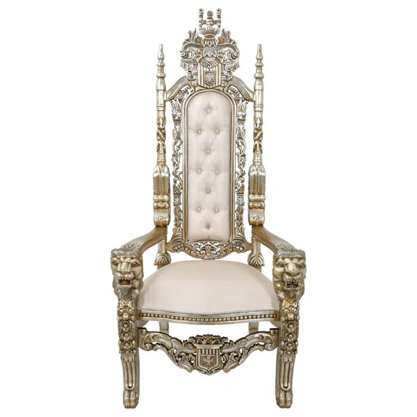 Hand-Carved Mahogany Royal Accent Chair with Gold Leaf Finish | Heritage Collection by Ouch Cart