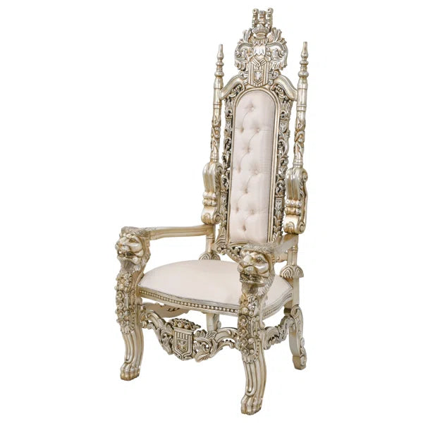 Hand-Carved Mahogany Royal Accent Chair with Gold Leaf Finish | Heritage Collection by Ouch Cart