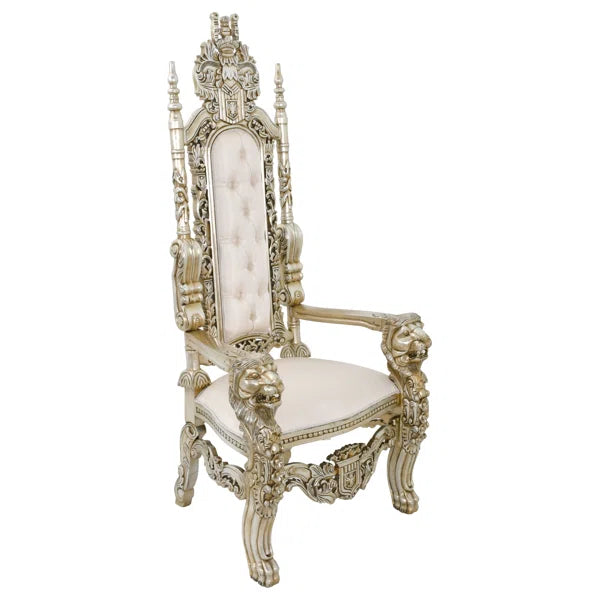 Hand-Carved Mahogany Royal Accent Chair with Gold Leaf Finish | Heritage Collection by Ouch Cart
