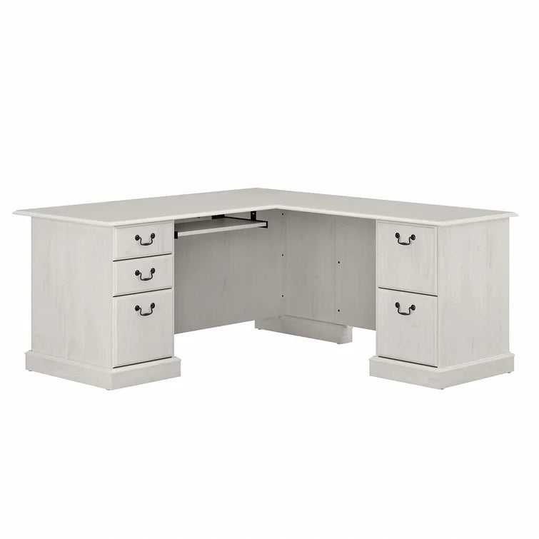 Reversible L-Shape Computer Desk with Drawers