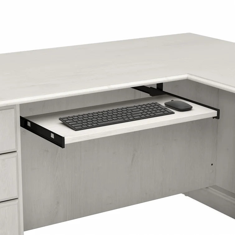 Reversible L-Shape Computer Desk with Drawers