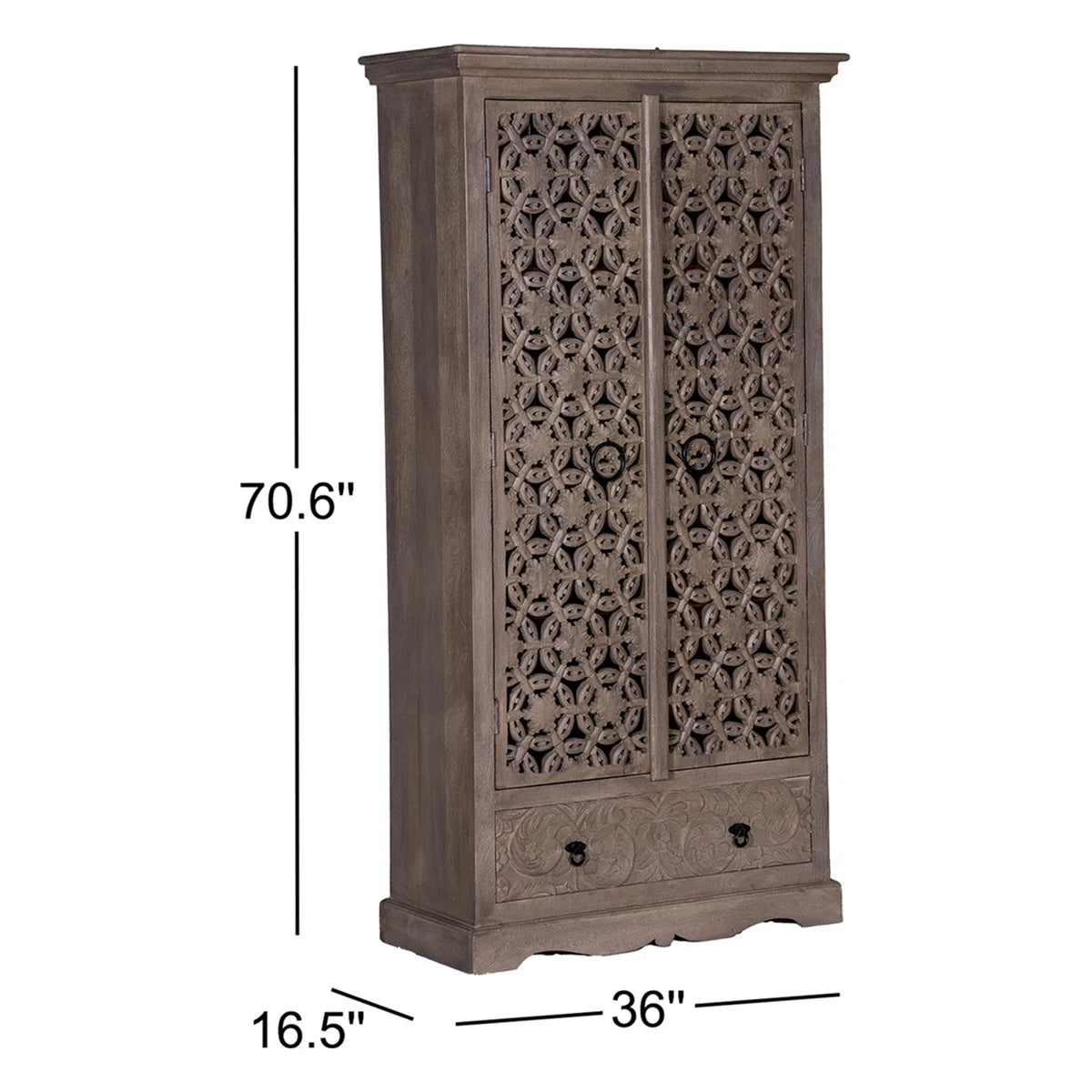 Sargeant Bedroom Armoire Solid Wood Wardrobe Large Storage Space
