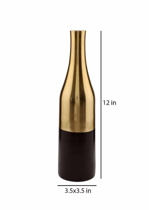 Champagne Bottle Scarlet Red & Gold (Small) Aluminium Table Vase,