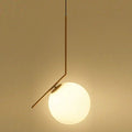 Elegant Modern Led Pendant Round Ball Lights In Glass & Gold Metal