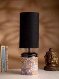 Metal Ambee printed Lamp with Solid Black Shade