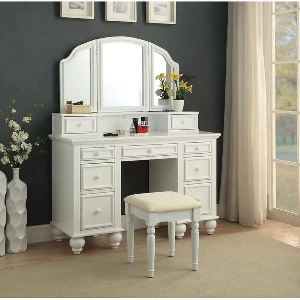 Zoomen Drop Vanity modern dressing table designs for bedroom with miroor with stool