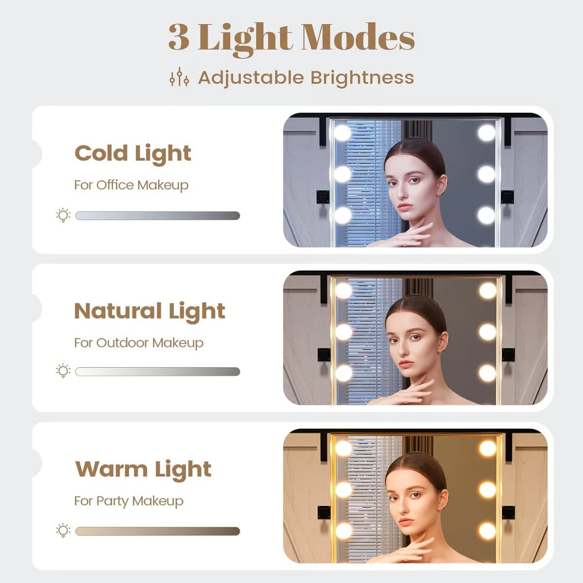 Shiala Farmhouse Makeup Vanity Table 41" with Mirror and Storage Cabinets for Bedroom