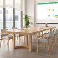 Simple Rectangular Solid Wood Conference Table